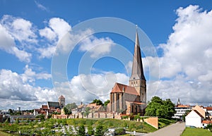 View of St. Peter`s Church in Rostock, Germany