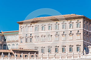 View of St. Peter`s Square from Rome in Italy