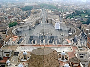 View of St. Peter`s Square from st. peter`s basilica, in Vatican