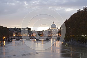 View of st peters basilica and st angel bridge