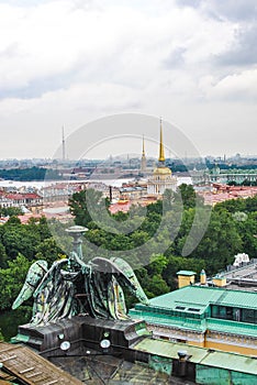 View of St. Petersburg from the Colonnade of St. Isaac`s Cathedral