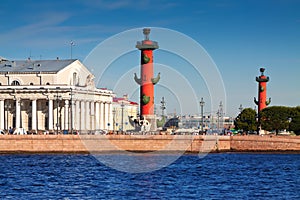 View of St. Petersburg. Rostral columns