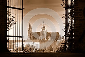 View of St.Vitus Cathedral and Prague Castle