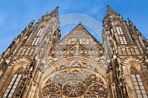View of St. Vitus Cathedral in Prague Castle