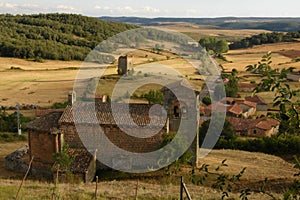 View of Sta Marina church, Villanueva de la Torre, Spain photo