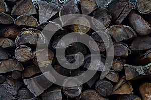 View of a stack of firewood