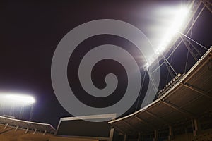 View of stadium lights at night