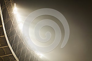 View of stadium lights at night