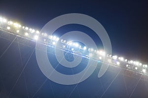 View of stadium lights at night