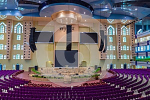 View of the stage and ground floor of the new Auditorium of Deeper Life Bible Church Gbagada Lagos Nigeria