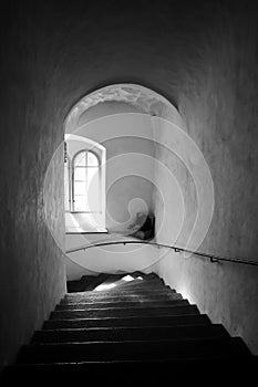 View of staircase in a old building