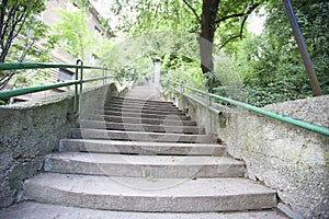 View of staircase in park, Zagreb, Croatia