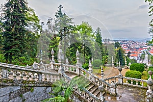 View on  the stairs of Bom Jesus do Monte cathedral