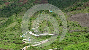 View of stairs at Mangi Tungi, Nashik, Maharashtra photo