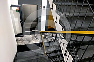 View of the stairs in a modern new house.