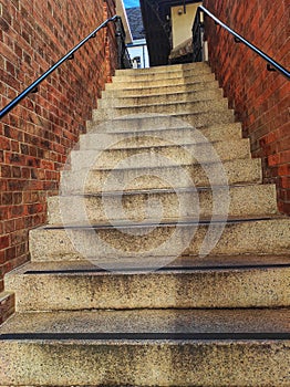 View of the stairs in the old building in Tai Kwun, Central, Hong Kong