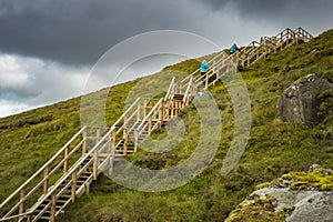 View of The Stairway to Heaven at Cuilcagh mountain