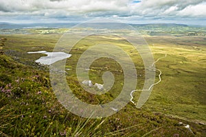 View of The Stairway to Heaven at Cuilcagh mountain from the top