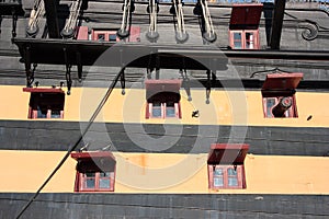 View of the starboard side of HMS Victory
