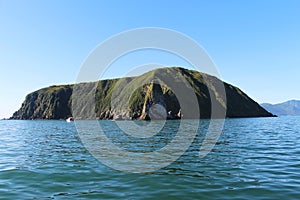 View of Starichkov island by the Kamchatka Peninsula, Russia.