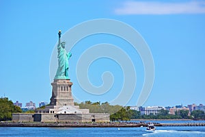 View of the Statue of Liberty from the gulf