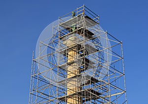 A view on the Statue of the Victor under reconstruction
