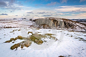 View of Steel Rigg below Hadrian`s Wall