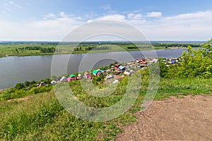 View from the steep Bank of the Biry river in the city of Birsk, Bashkiria