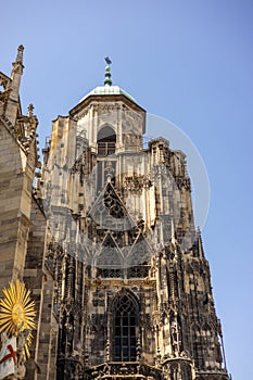 View of the Stephansdom, Cathedral of Vienna, Austria. Summer day