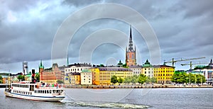 View from Stockholm City Hall Stockholms stadhus with cruise ship photo