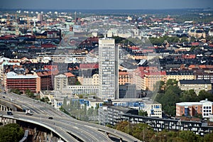 View of Stockholm city from the top of Ericsson Globe -2