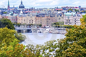 View on Stockholm's Ã–stermalm from a hill