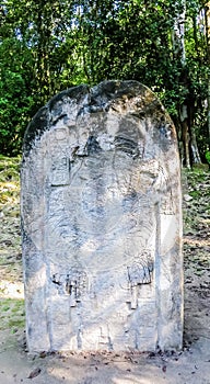 View of Stone artifacts in the most significant Mayan city - Tikal Park, Guatemala