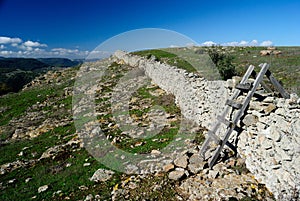 View of stone fence at Monte Pelao photo
