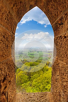 View from stoned loophole window of Hohenzollern