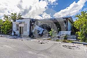 A view of storm damaged property on the island of Grand Turk