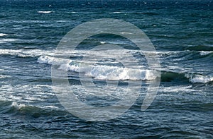 View of a stormy seascape of waves and the Black Sea