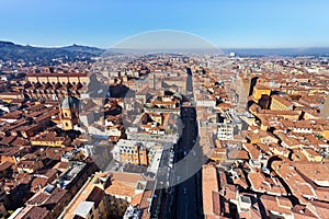 View on Strada Maggiore in Bologna