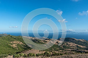 View of the Strait of Gibraltar from a mountain with the view of the African continent