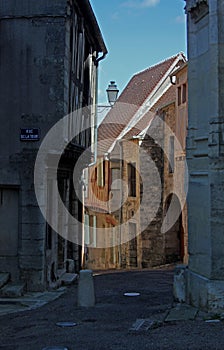 A view of a street in Clamecy, Burgundy, France photo