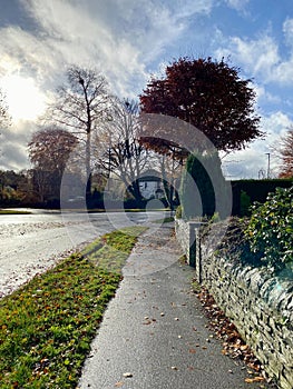 View on the street in Greenhill Area, Sheffield, UK.