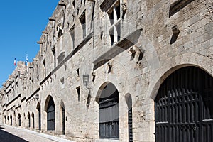 View of street of Knights, in old town Rhodes, Greece