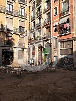 View of Streets of Barcelona Downtown