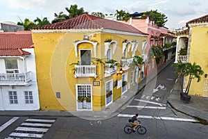 View of the streets of Cartagena, Colombia.