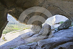 View of Su Cuguddu also called Pyramid, in Monte Liuru