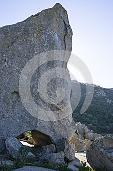 View of Su Cuguddu also called Pyramid, in Monte Liuru