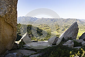 View of Su Cuguddu also called Pyramid, in Monte Liuru