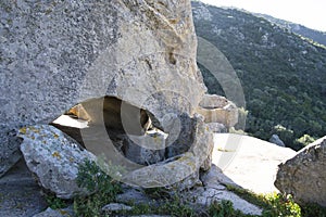 View of Su Cuguddu also called Pyramid, in Monte Liuru