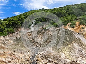 View of the Sulphur Springs Drive-in Volcano near Soufriere Saint Lucia
