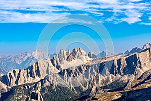 View from the summit of Lagazuoi mountain, dolomites